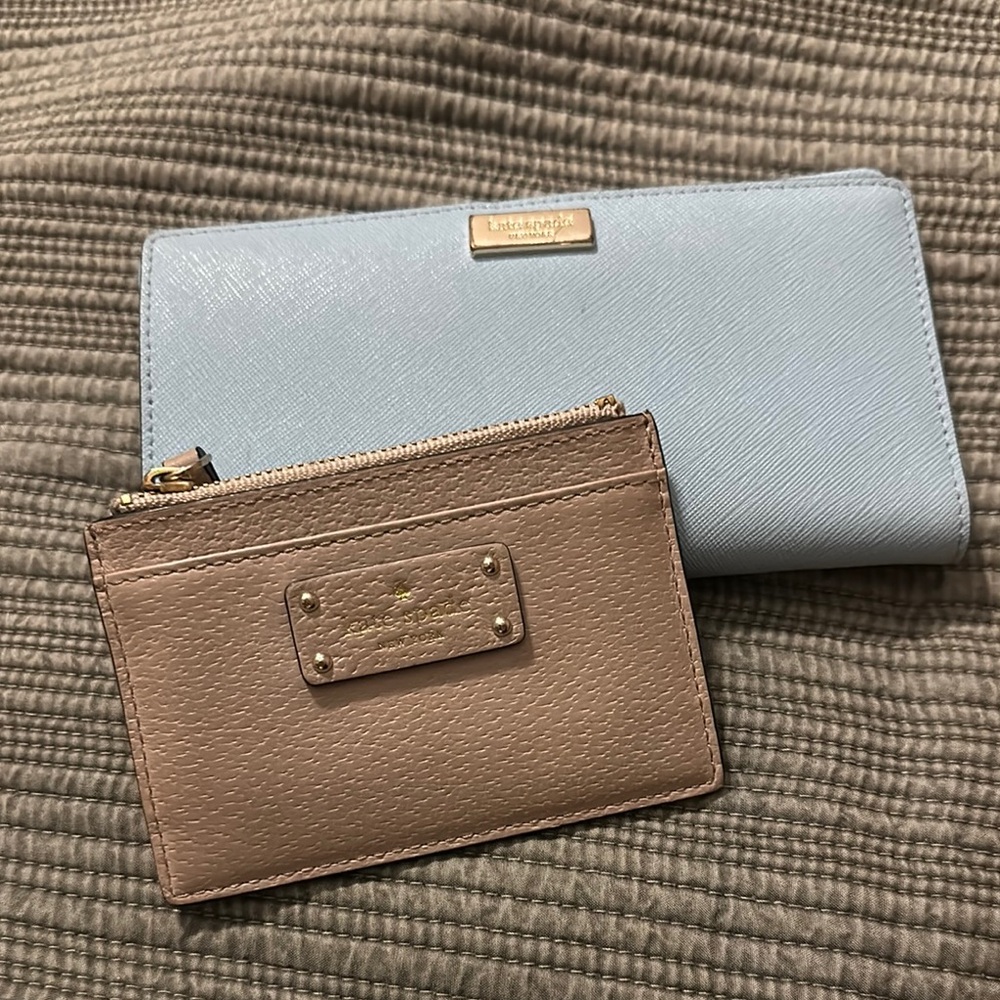 Kate Spade Blue wallet and Tan card holder